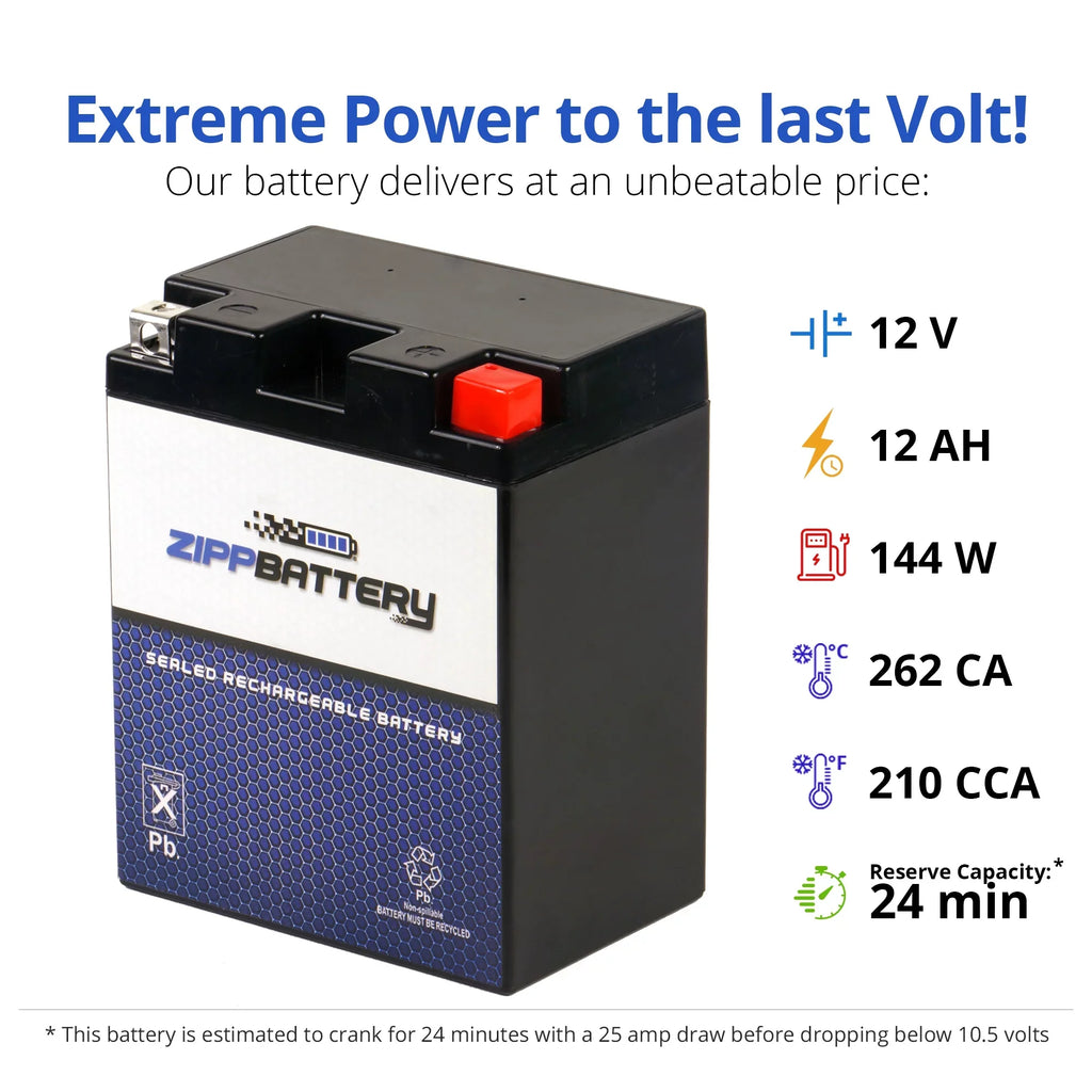 1990 Motorcycle CCA) for 210 1100cc (14AHL-BS Zipp Suzuki 12 Battery YTX14AHL-BS Gsx-r1100 Volt,12 Ah, Battery