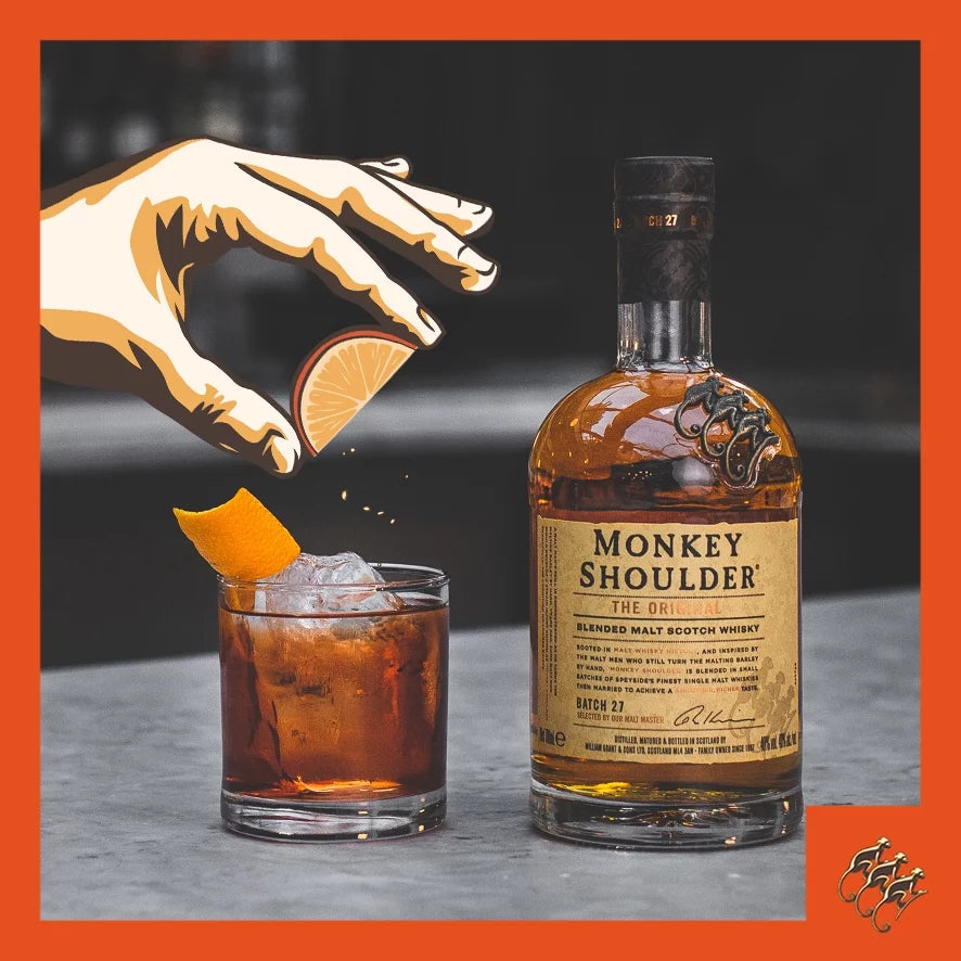 Glass Scotch Shoulder 43% ABV 86 Whisky, Proof Monkey Bottle, 750ml
