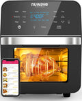 Thermometer Powerful Fryer Kit, Basket Controls, HOZO Family SS Smart &-Skewer dimension, Air 1800W, X-Large Integrated Temp Brio 50F-425F Rotisserie 15.5Qt Oven,