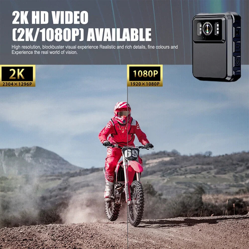 Body DVR Recording Camera JLLOM and Vision with Night 1080P Police Audio 2k Video HD Camcorder - Mini