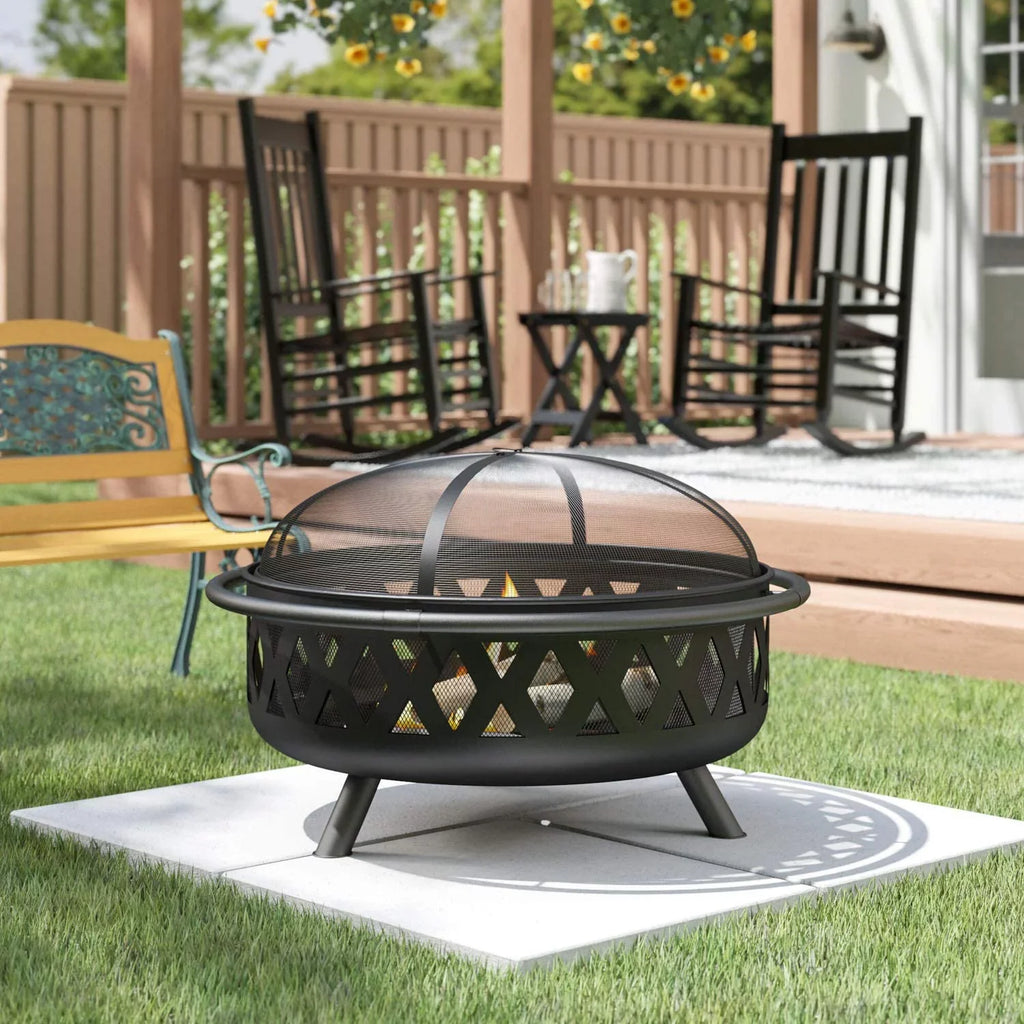 Grill And Zoey Pit Wood Portable Steel fabric Fire Burning Pit