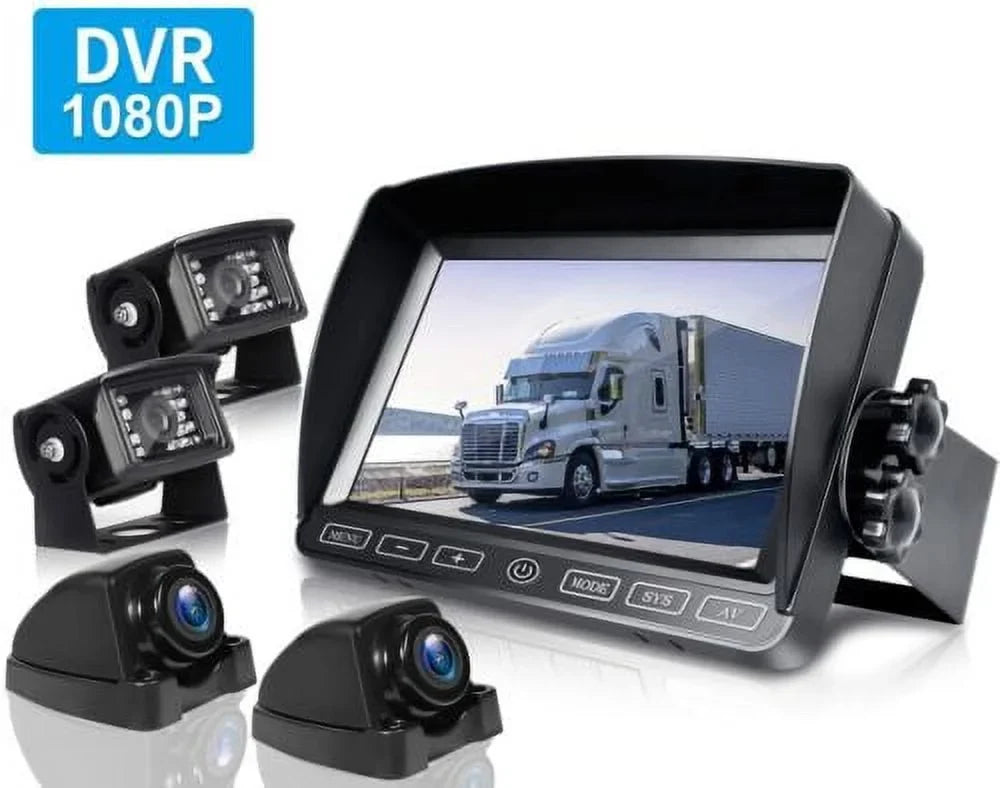 1080P Back Truck 7" Camera Rv Up Trailer for Waterproof ZEROXCLUB RV Vision Box Semi Bus BY704 Backup Camera Night HD Wired Kit Monitor