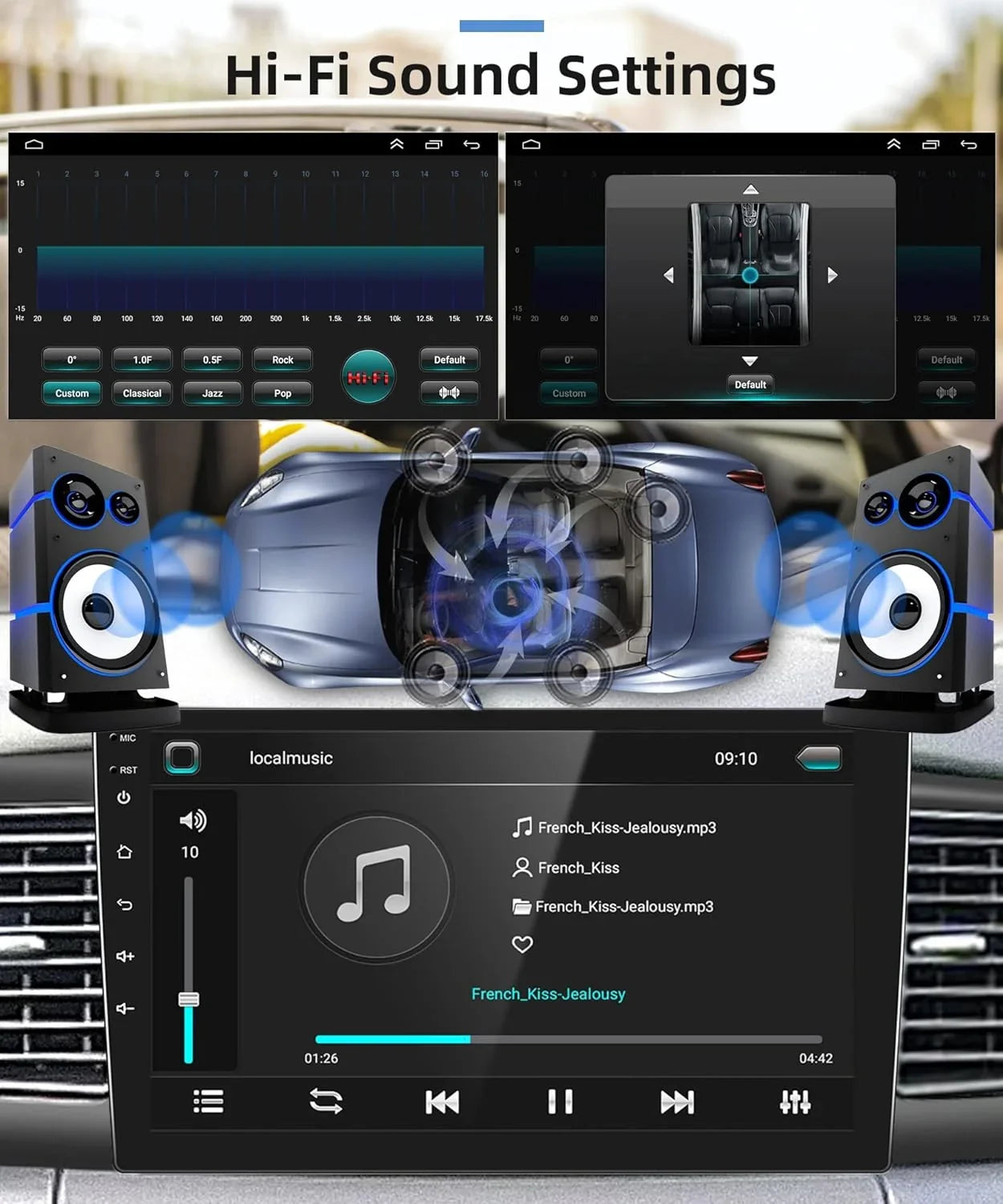 Rimoody Mirror Android Radio ex for Camera Car with Carplay, Backup 9 1G+32G FM Stereo THONZER Touch GPS Corolla WiFi Car Link Bluetooth SWC Inch Wireless Toyota 2007-2012 USB RCA Screen +