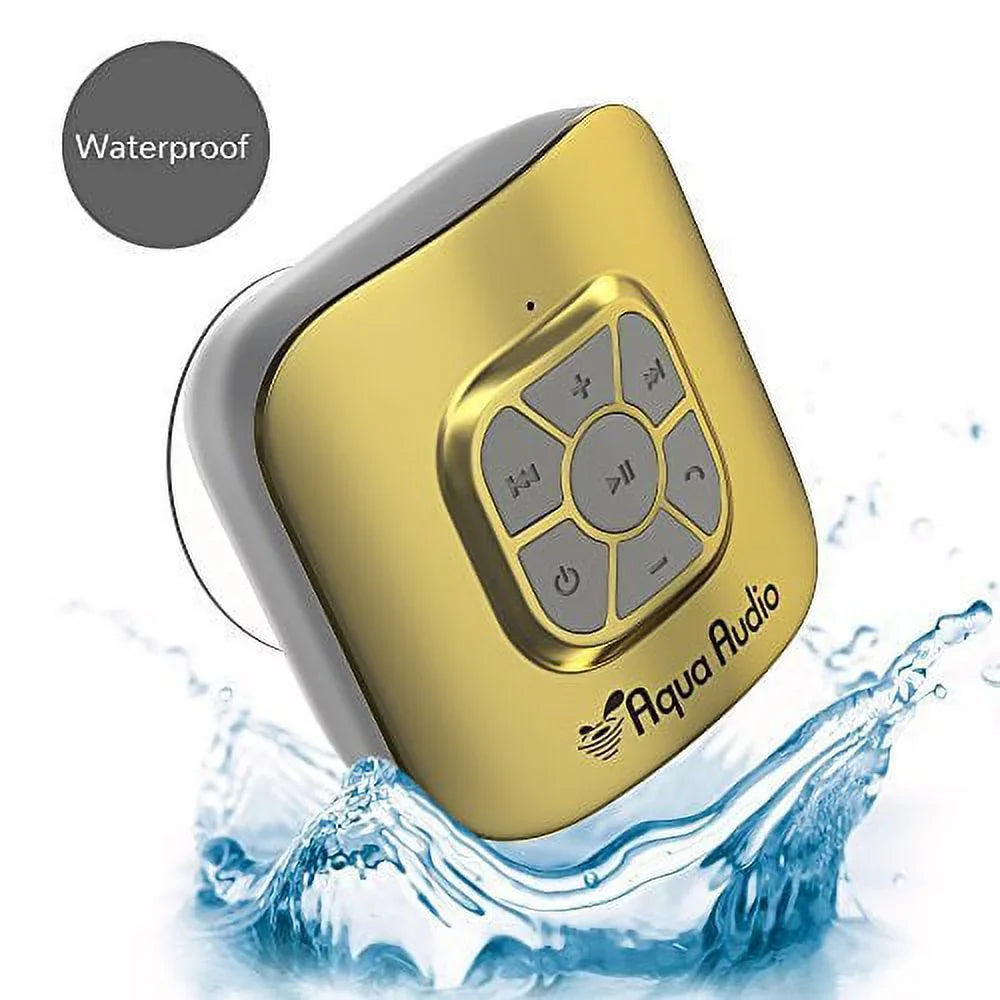 Waterproof with Portable Bluetooth Playtime/Built-in Mic 10 - Speaker Gideon Suction Hours Cup (Gold)