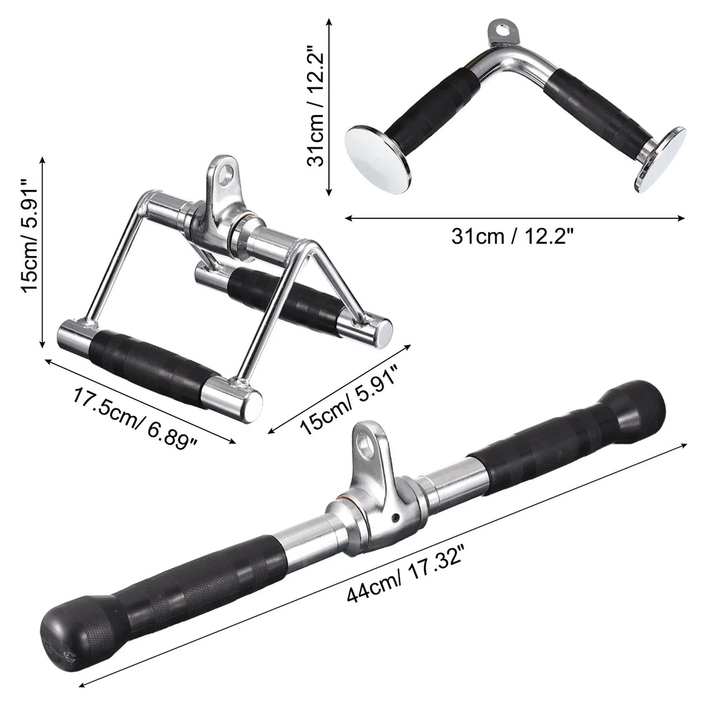 Tricep Silver Cable Accessories, Press Machine for Gym Attachment Down