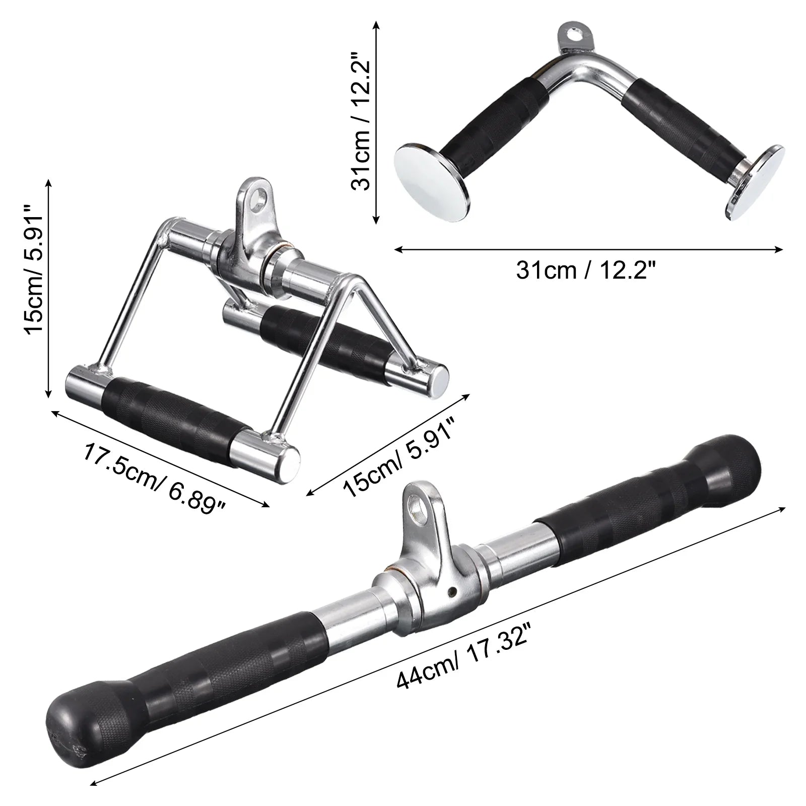 Tricep Silver Cable Accessories, Press Machine for Gym Attachment Down