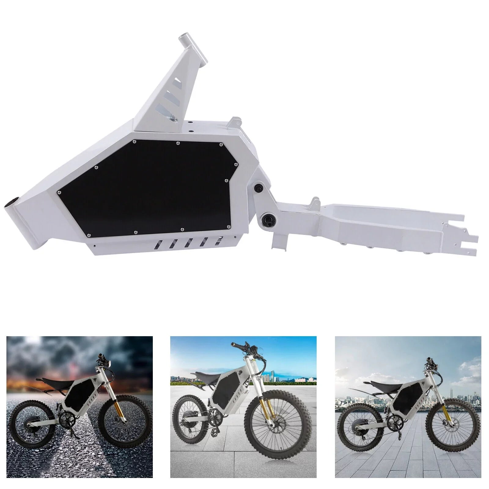 Stealth E-Bikes(White) Miumaeov Adjustable 20" 26" Frame Electric Bomber or Bicycle Iron For