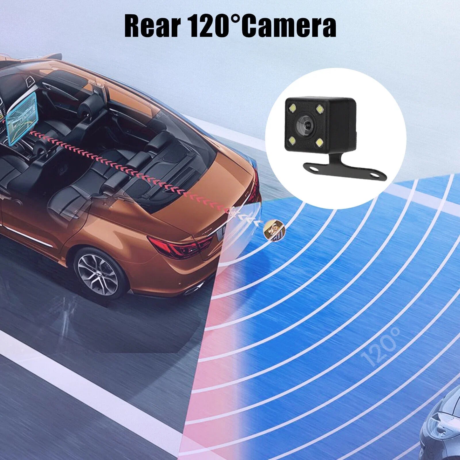 Lens HD Car Front/Rear/Inside 1080P 2" Dash Camera Video G-sensor Recorder Dual