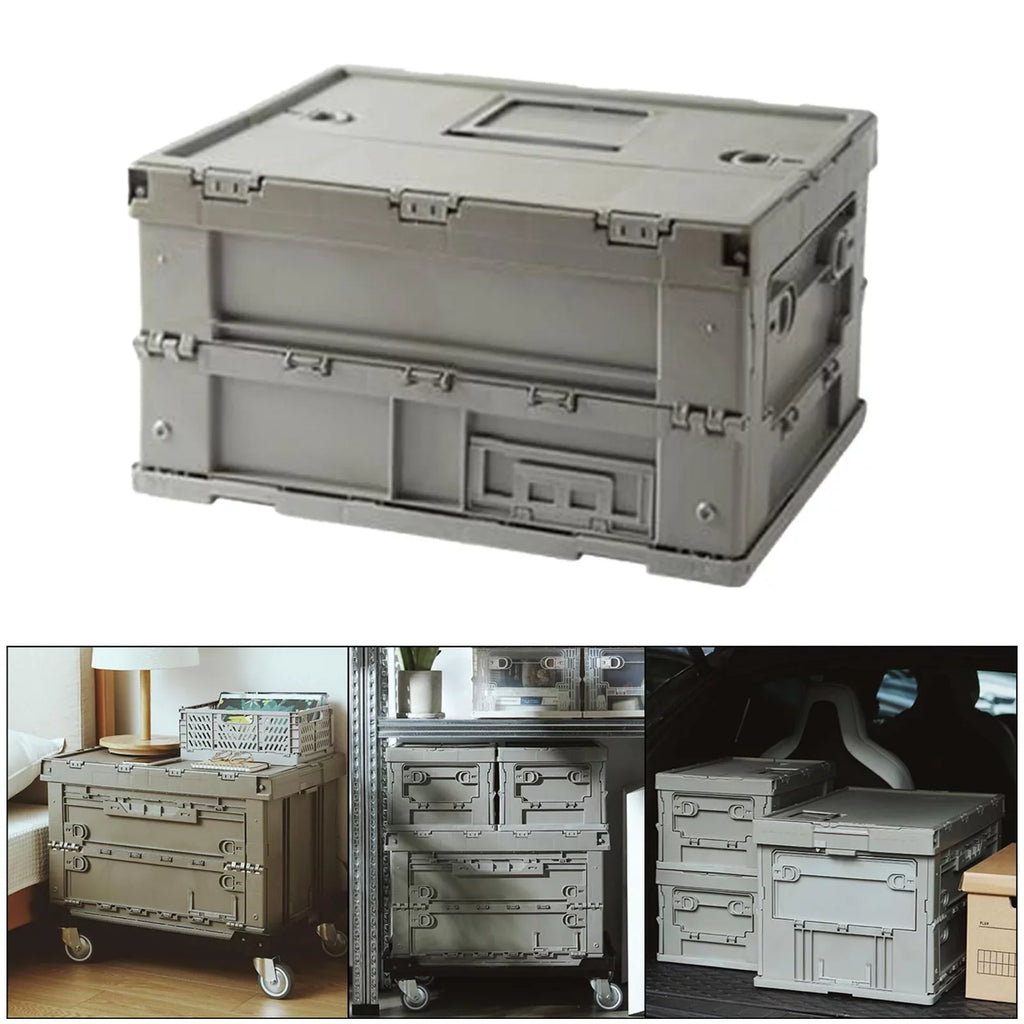 Storage Versatile Storage Containers Storage 41x29.5x22cm Box Trunk Gray Crate Collapsible Bins Organizers Green, Multifunctional