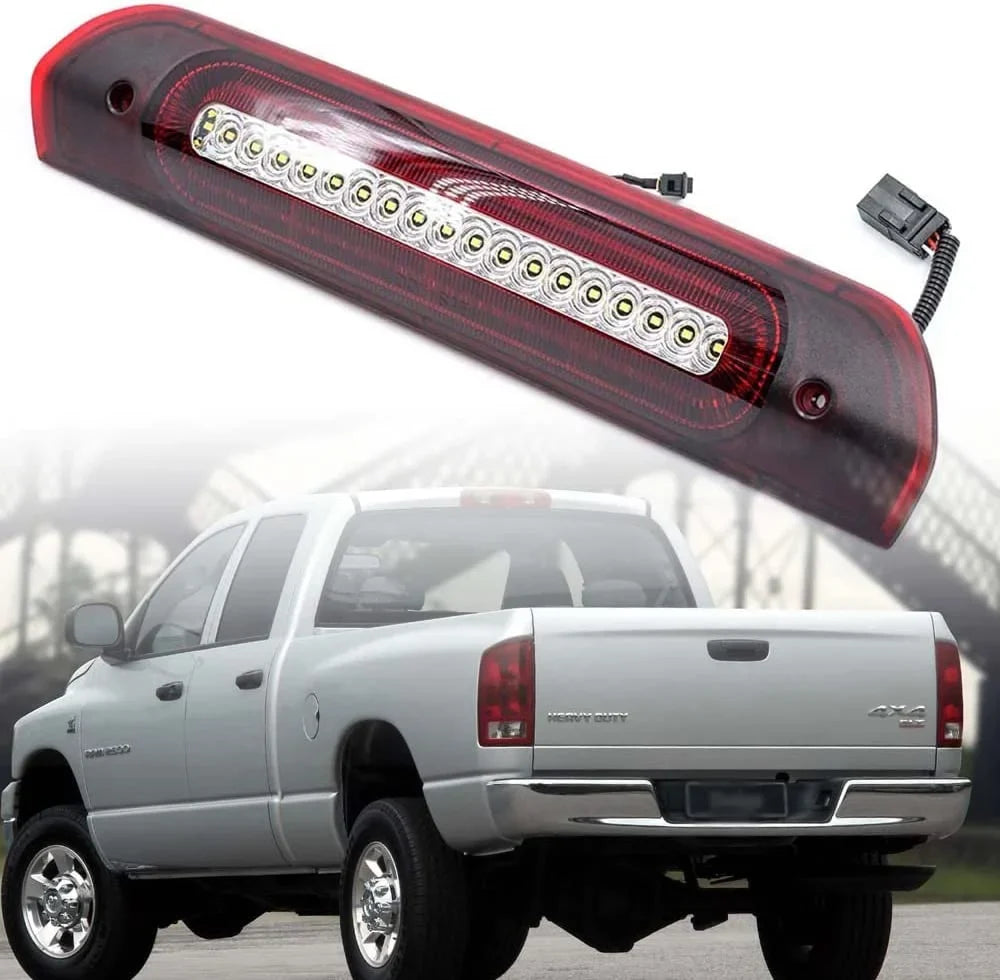Tail White Strobe LED Red Kit Brake Lamp Rear Third 2500 Reverse Replacement 1500 3500 Light CHMSL Light Light Lens RAM Brake for 2002-2009 Clear Dodge Euro 3rd Cargo Brake NSLUMO Assembly Led