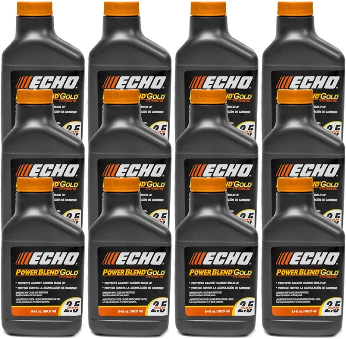 oz Engine 12 Pack 2-Stroke Mix Oil 2.5 Echo 6.4 50:1 for Gold of Gallons PowerBlend 6450025S-12PK Bottle