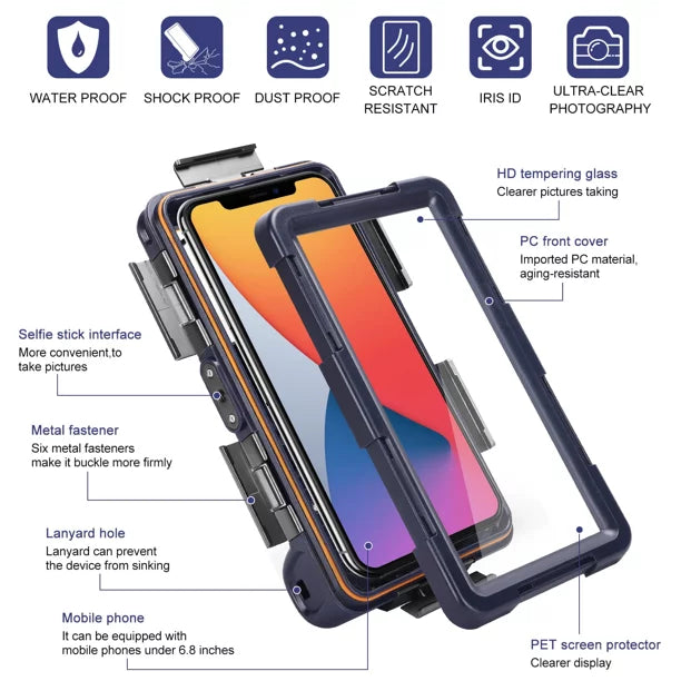 Phones Up Housing Smart+ Photo Protective P Case Video Lanyard 6.9 to Swimming all UrbanX 2019 Snorkeling And Professional Surfing [15m/50ft] Underwater Waterproof for Inch with Diving LCD