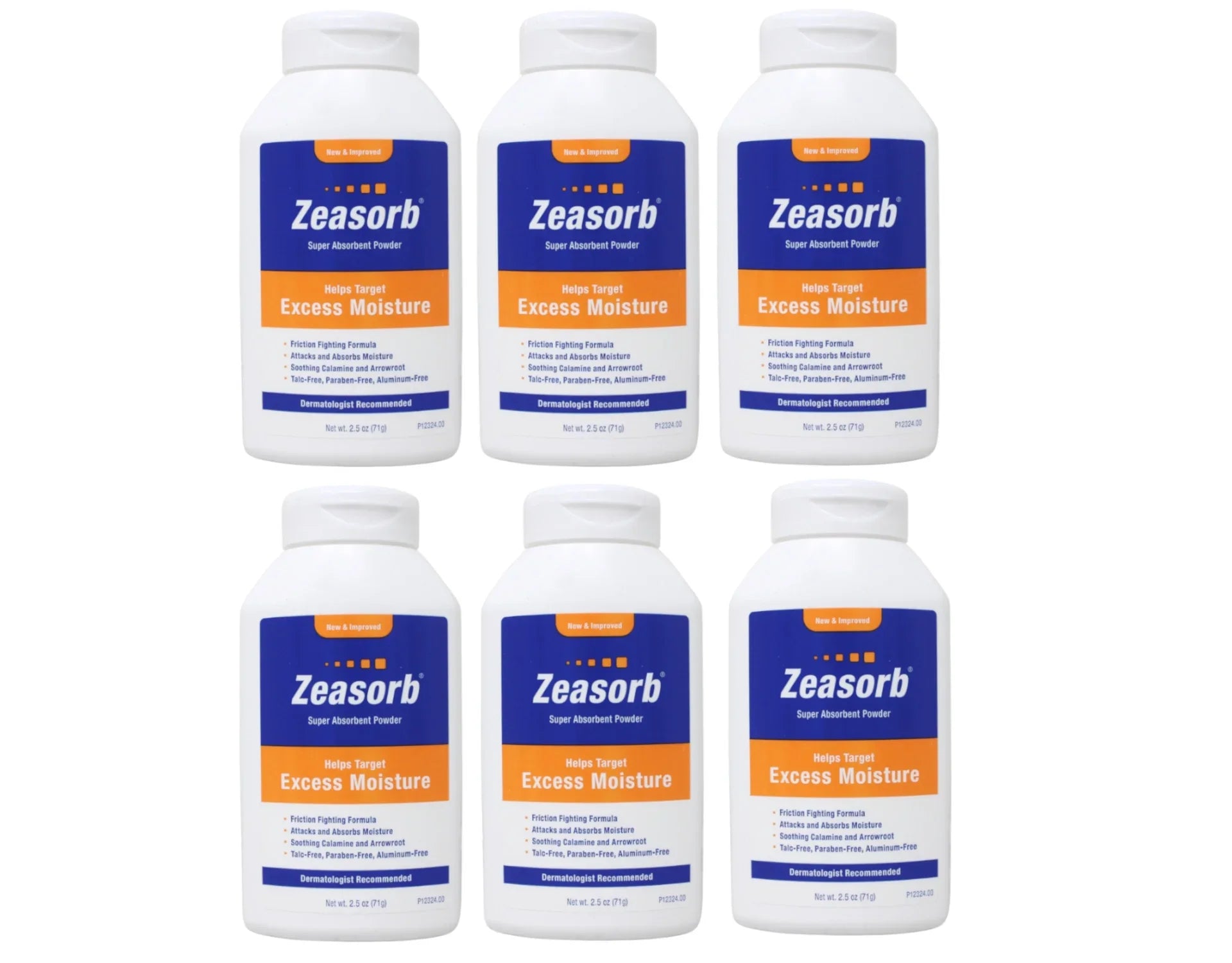 Zeasorb - 2.5-Ounce Pack Super Absorbent Bottle Powder 6 Each Prevention