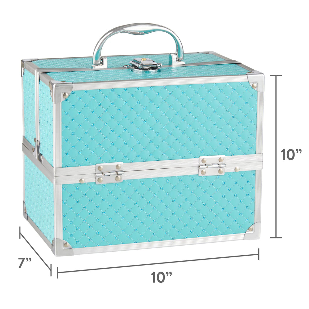 x trays, 6.7" Teal Organizer, Train 7.9" 4 Case Cosmetics x Color, Makeup 9.85"