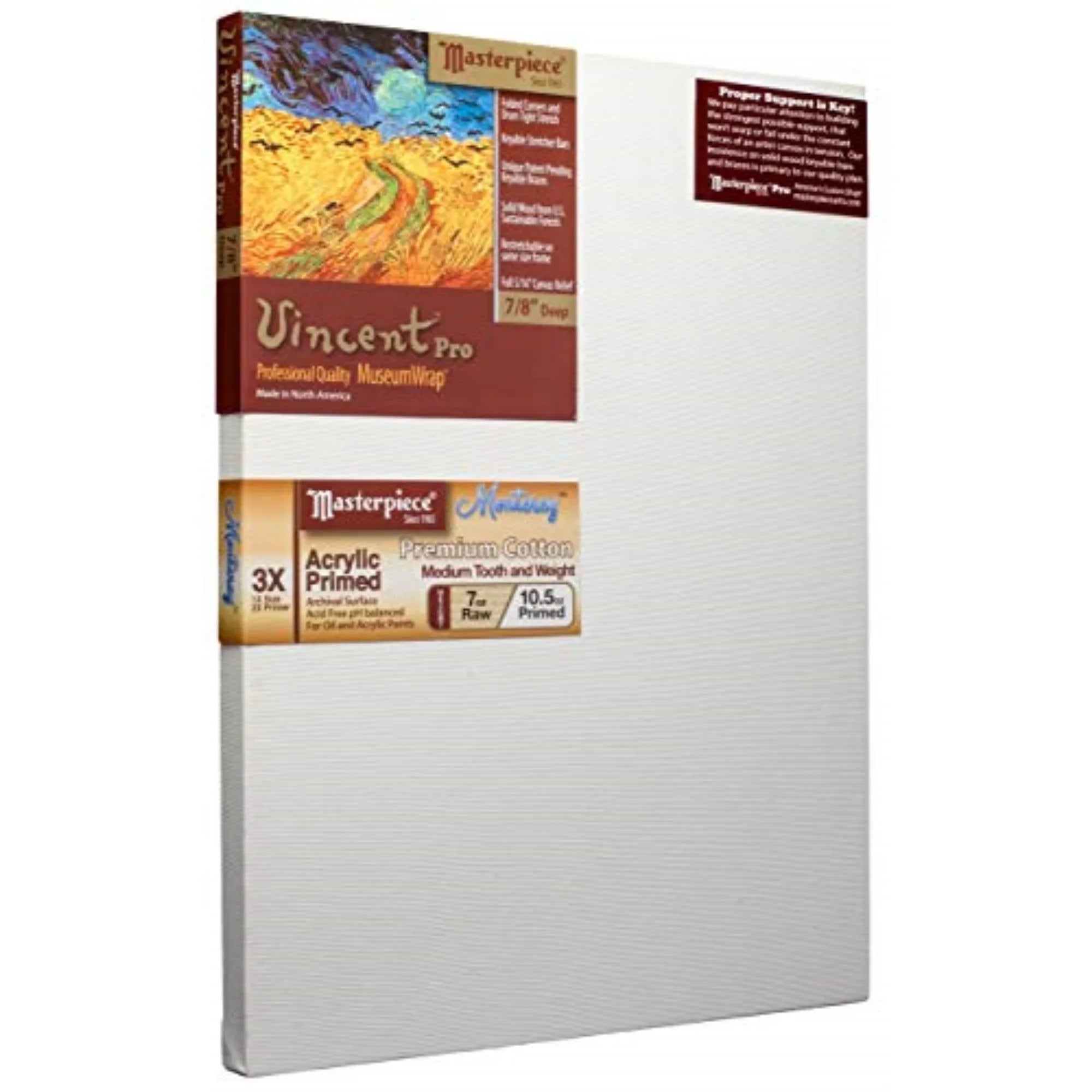 Monterey Cotton 3X - 41053 x Vincent 7/8" 10.5oz Artist Popular Canvas Most 22" 28", Deep, - Masterpiece PRO