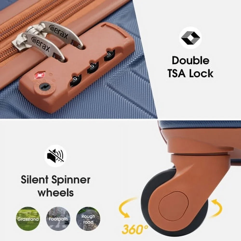 ABS Travel Luggage Suitcase Luggage Expandable TSA Wheels 24" Luggage on Carry Hardside Lock Spinner with