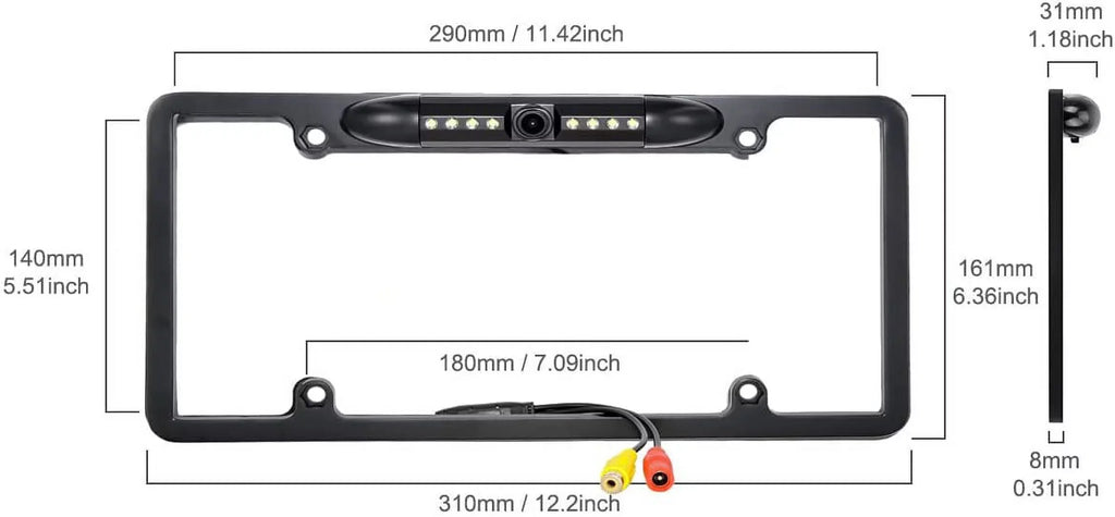 Plate Rearview Black ALPINE Camera Frame License X308U for Backup