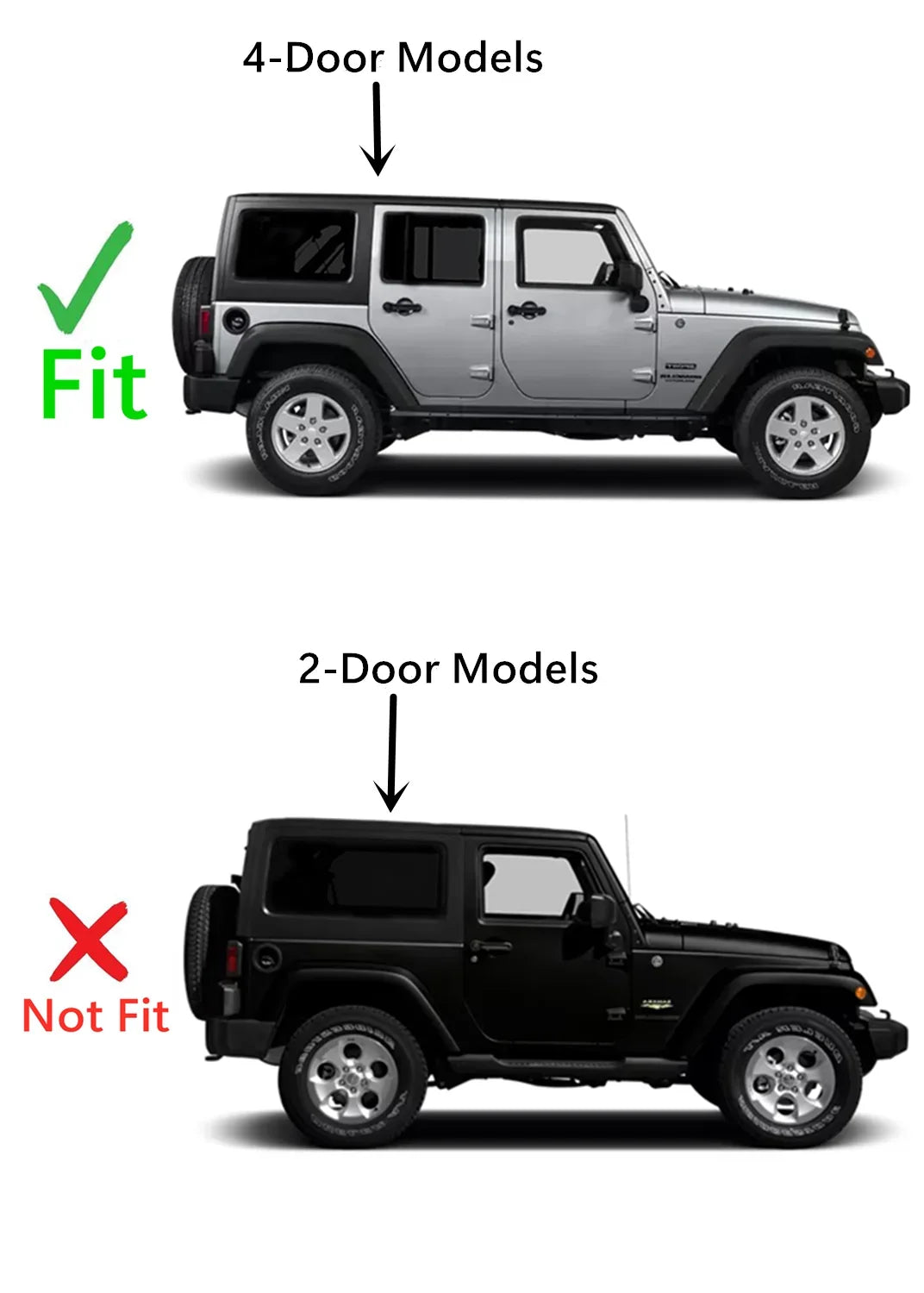 Quarter 4 2018 Door Wrangler Models Side Window Models Jeep Compatible / Wrangler JK Quarter with Right Glass 2011-2017 4 Passenger Door Rear