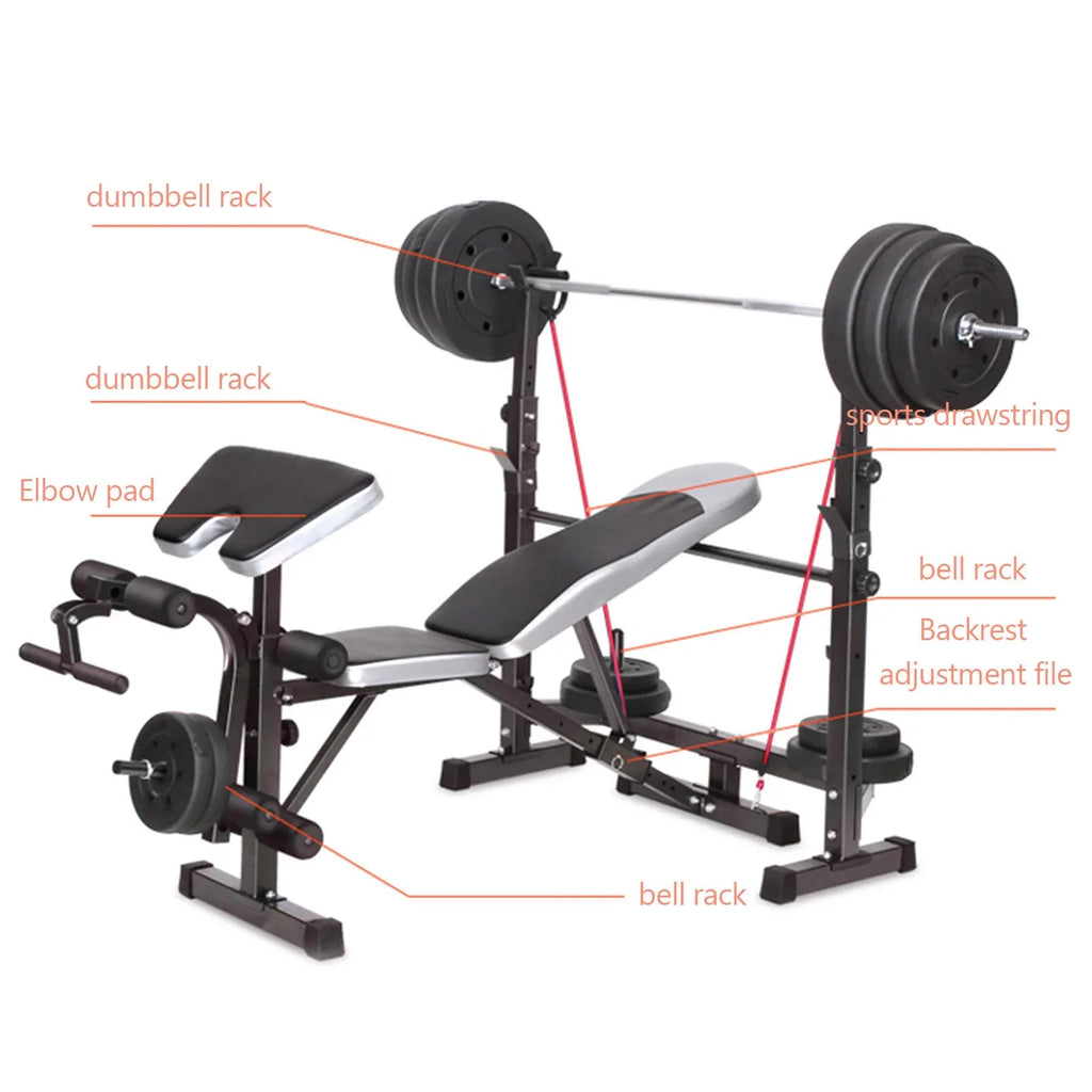Developer Stock and Press Crunch Workout Leg Olympic Bench, Body Equipment Handle Workouts, Preacher US Home Weight Home for Workouts Bench with At Curl, Champ for