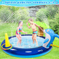 Swimming Kid Pool, Pool Dolphin With Blow Swimming Up Toddler Blue Pool, Sprinklers, exterior Inflatable toys,