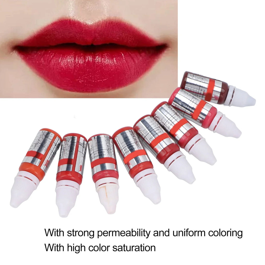 Pigment Ink Semi 120ml Lip Tattoo Color Permanent Microblading 8pcs Makeup