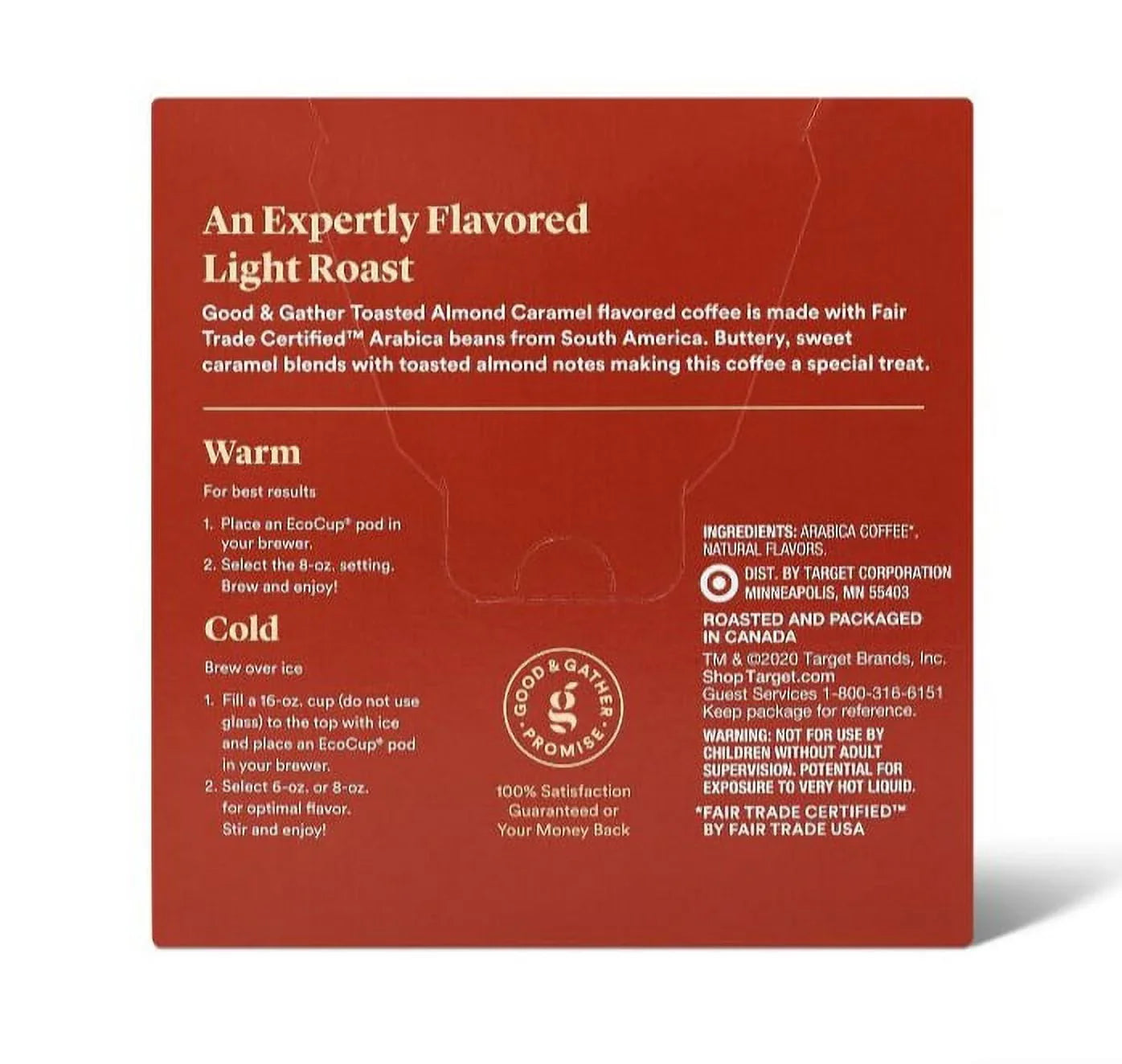 Roast Naturally pack Light Almond Coffee - 16ct Caramel Serve Pods Single Toasted 2 Flavored