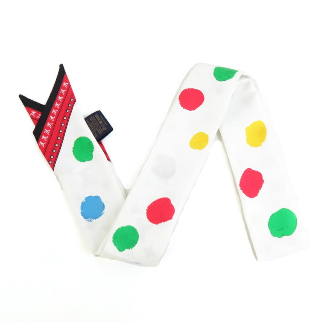 White BB YK Scarf LV Multicolor Women's Bandeau Painted x Dot Pre-Owned Muffler (Good) M78284 Silk