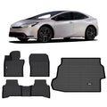 With 2nd Toyota Floor Mat climate 2023-2024 Motorsports Liner Protector , Plastic All Front TPE Prius Black Carpets 1st Ikon Row Mats 3D & Thermo 4PC Trunk Rear Compatible Molded Elastomer Pad