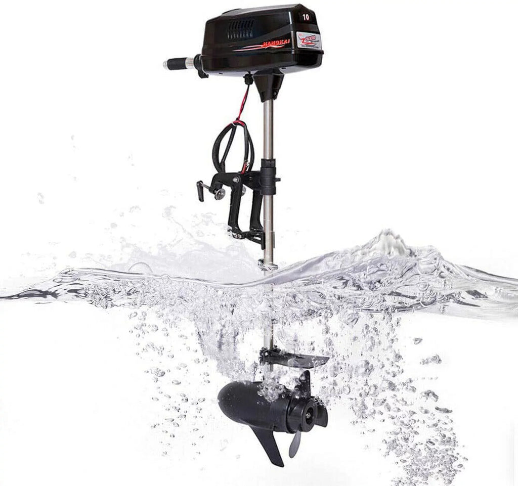 Heavy Fishing Boat 10HP Canoe Kayak Control Brushless Boat Trolling Engine Trolling Duty Engine Motor for Fishing Miumaeov 2200W Electric Outboard Motor Propeller Boat 60V Tiller Outboard