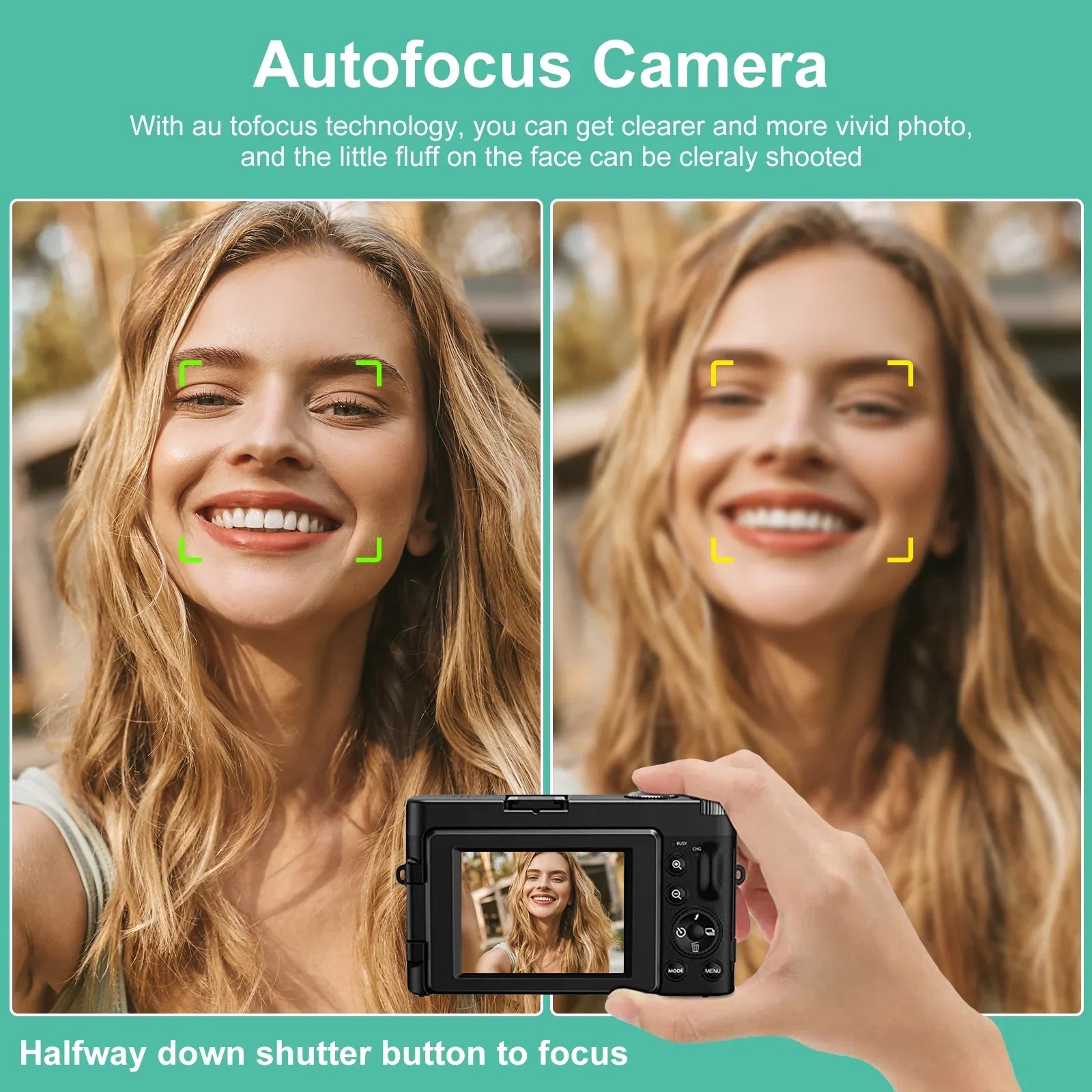 with 4K Digital Photography for YouTube 32GB Autofocus Camera 16X for Digital Camera 48MP Vlogging Cameras Zoom Video Card