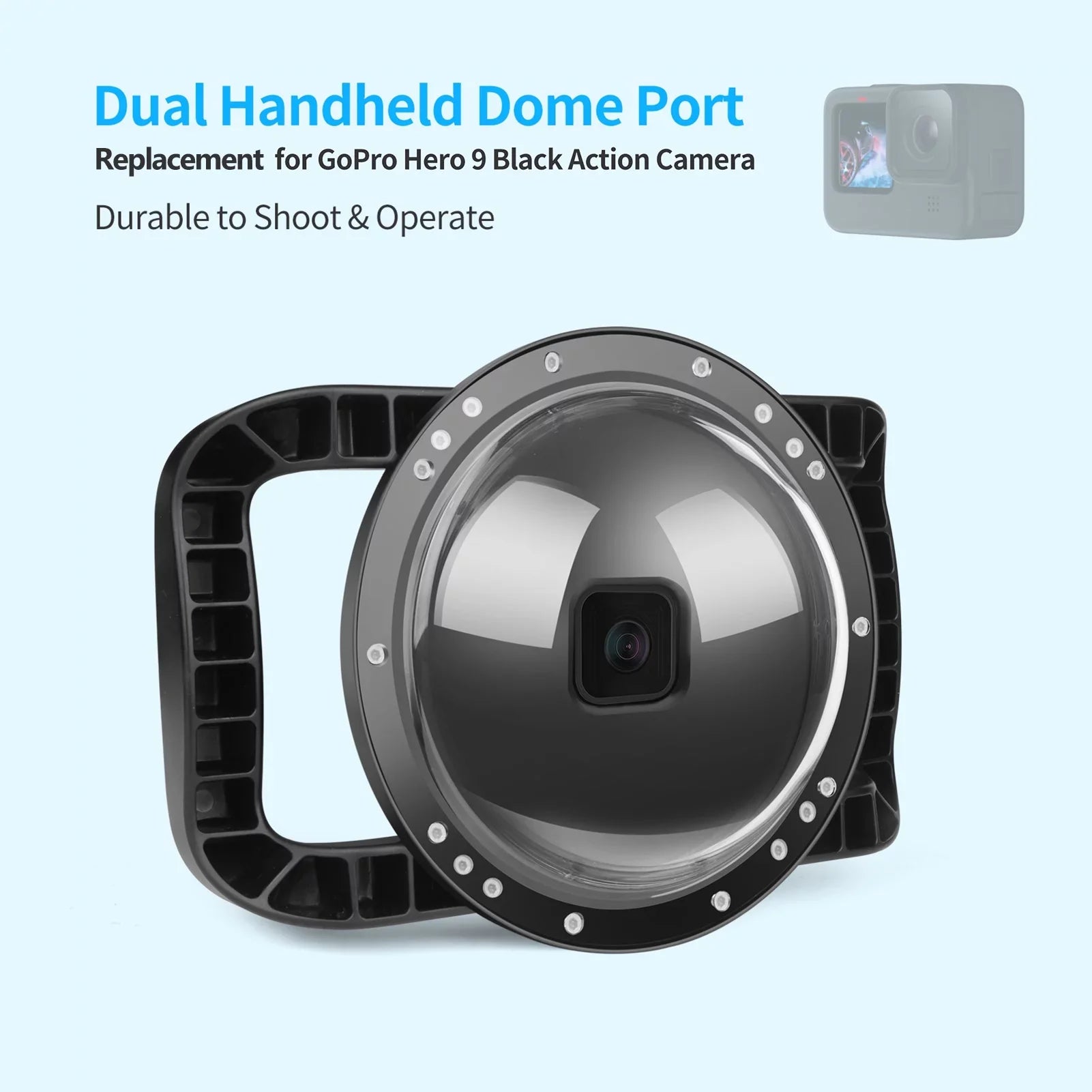 Port,Camera Case Eryue Dome 180° Mashem Handle Camera Waterproof Case Case Handle Port 180° 9 10 Dual Port 45m 45m Wide Camera Waterproof Dual Port Camera Ive Case SHOOT 9