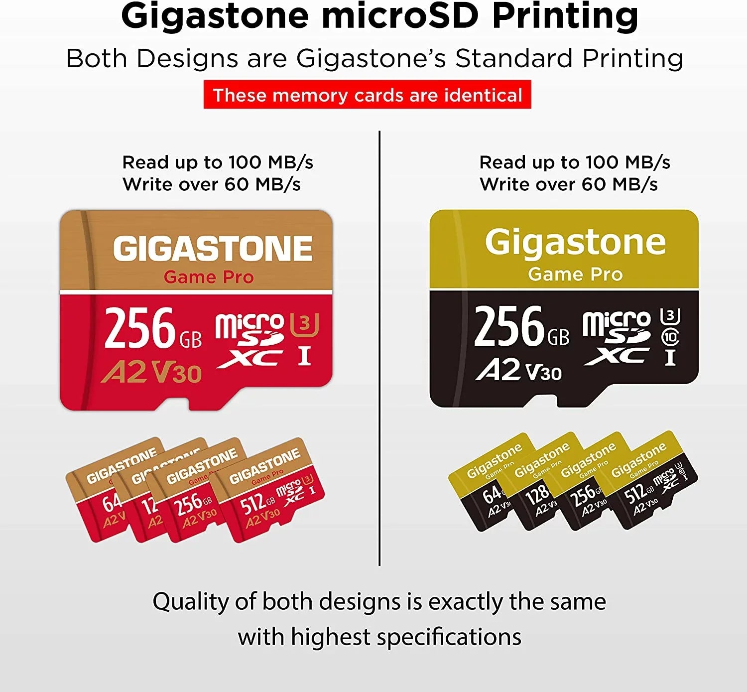 Game Compatible, SD Recording, Gigastone 256GB GoPro up Cameras, Switch R/W App, Video Dash Cam, Micro Pro, Micro Nintendo 4K SDXC to 100/60MB/s Run Card, Memory A2