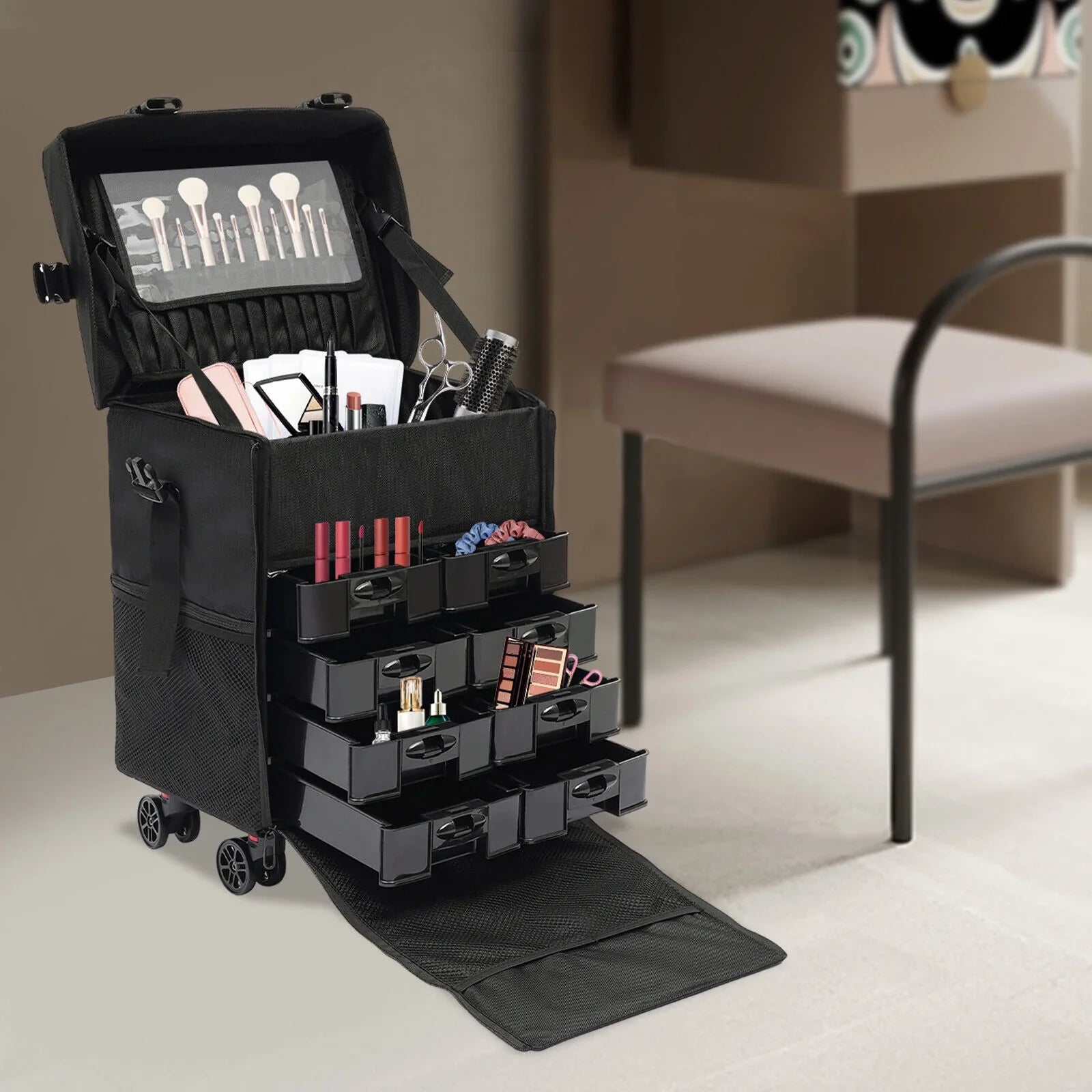Cosmetic Storage Rolling PRO Train Trolley Case Modern Makeup Makeup