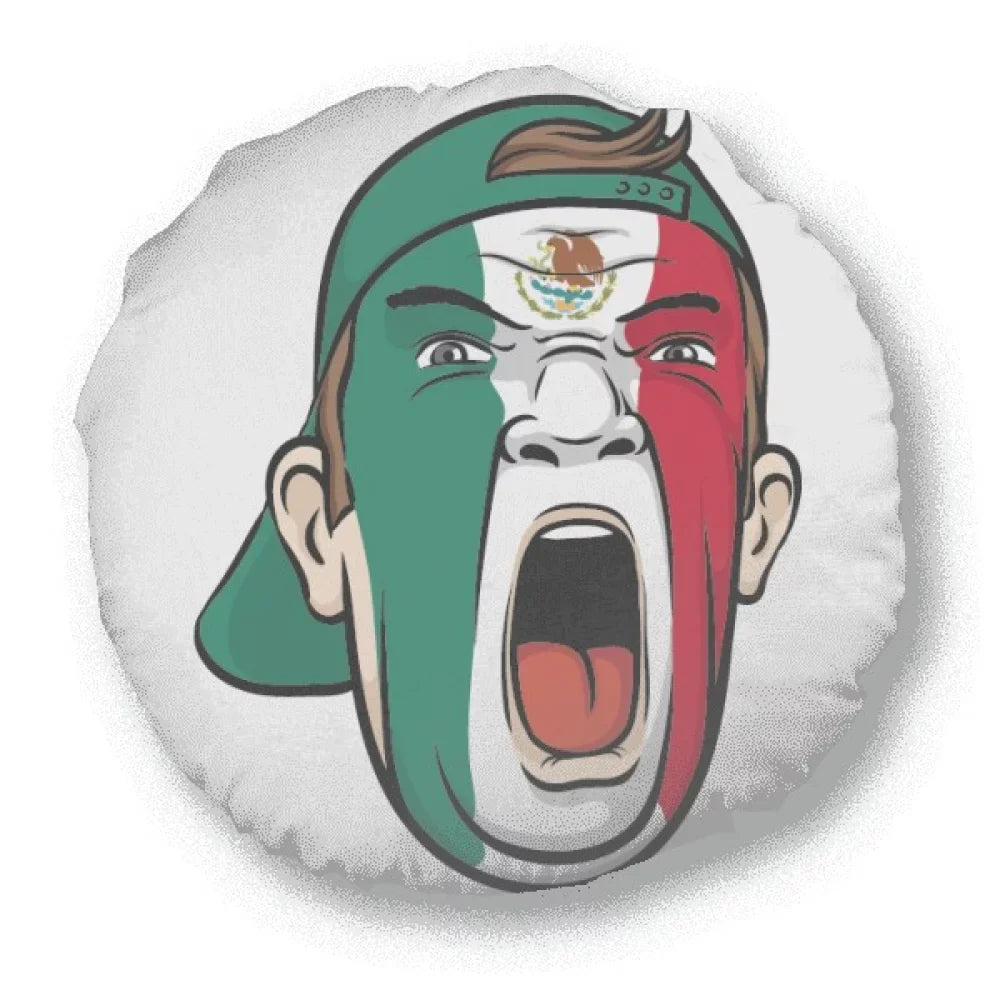 Facial Screang Decoration Cap Head Mexico Throw Round Flag Cushion Makeup Pillow Home