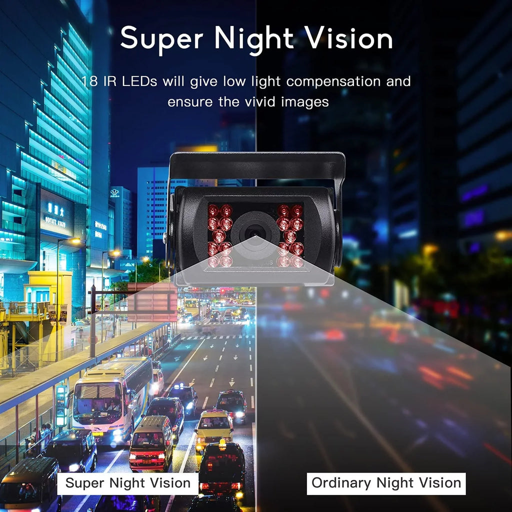 Reversing Camera Camera RearView TFT Waterproof 7" Monitor 12V-24V Vision Kit Night Car Backup LCD