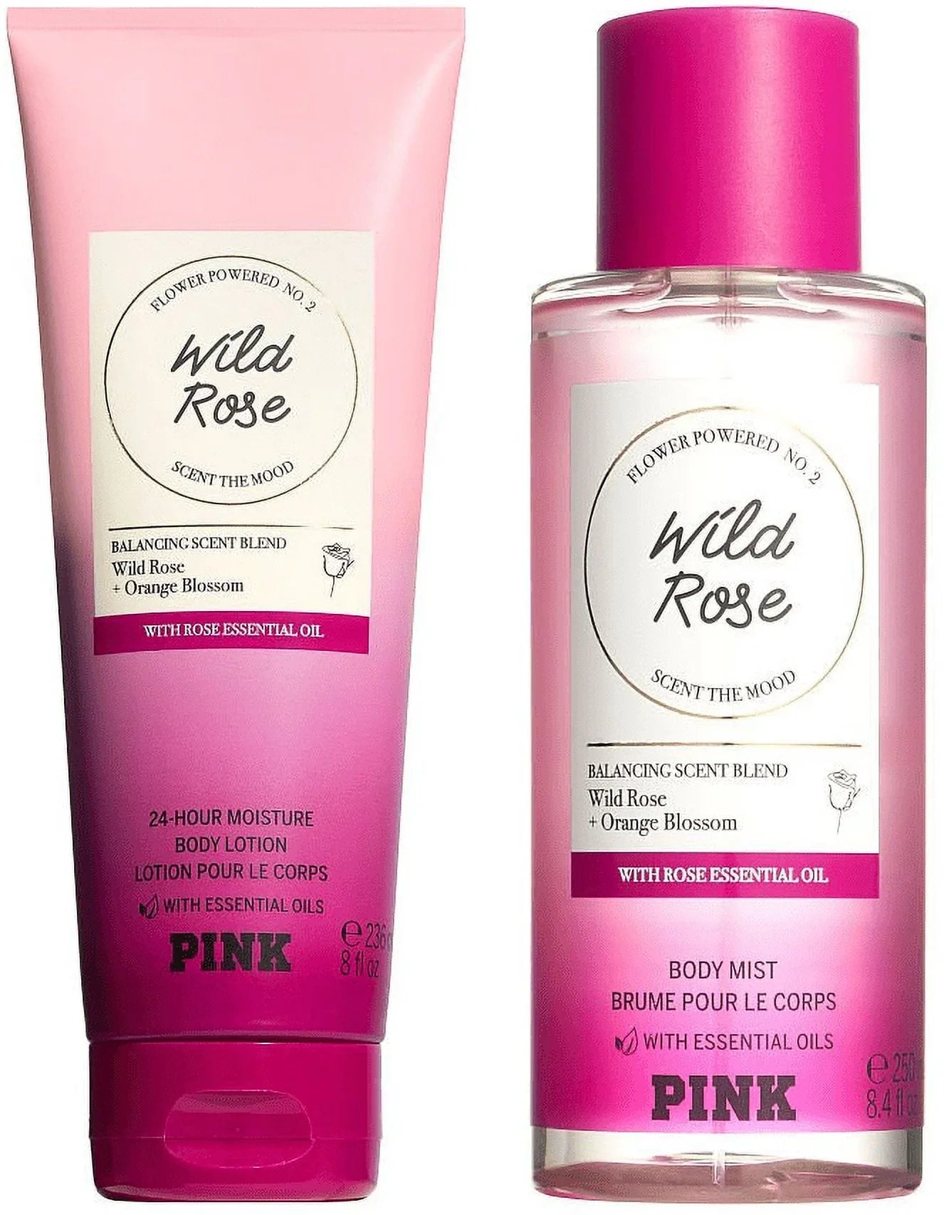 Body Mist 2 Rose Secret set of Wild and Lotion Victoria's