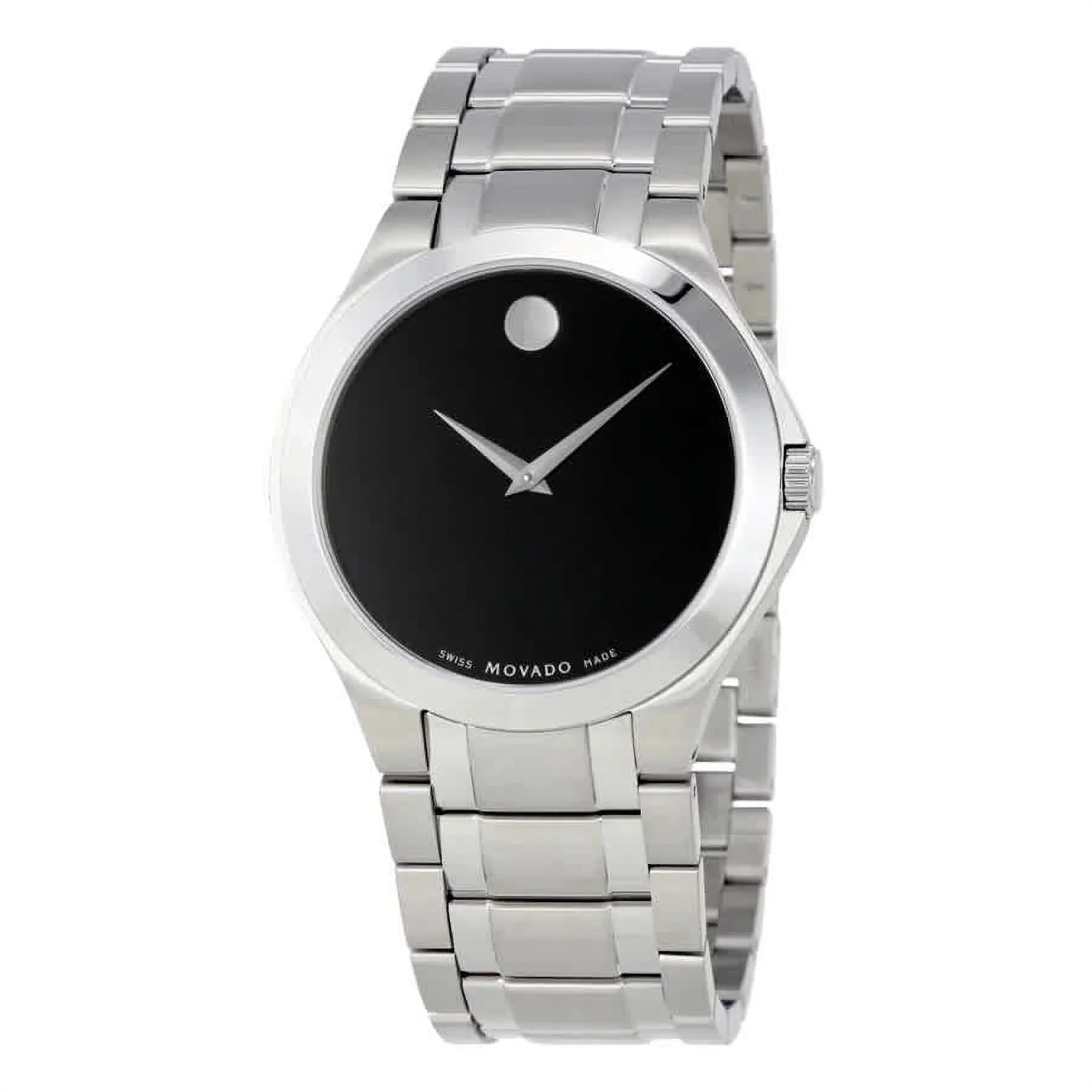 Steel Stainless Movado Collection Watch Dial Black 0606781 Men's