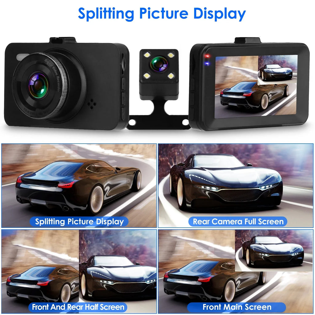 Detection with Video Camera Night Not 1080P Motion Front Rear Car Loop iMounTEK Included) Dual DVR MMC G-Sensor (32G Dash Recorder Cam Vision Recording Car Card