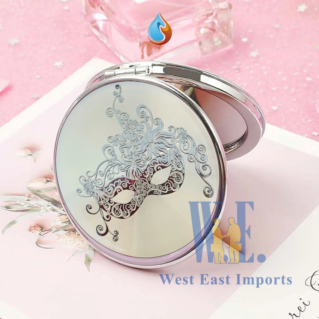 Guests - Mask Mirrors Silver for Compact Birthday Favors GG090S/G Sweet Quinceanera/ 16/ Bridal 12 Pcs Shower/ Masquerade