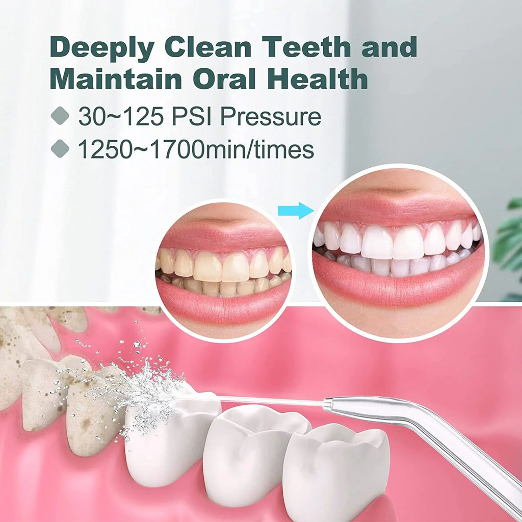 Cleaner liquid Adjustable 7 Multifunctional Teeth for Flosser Pressure Homgeek Dental liquid 10 Braces Tips White Teeth with