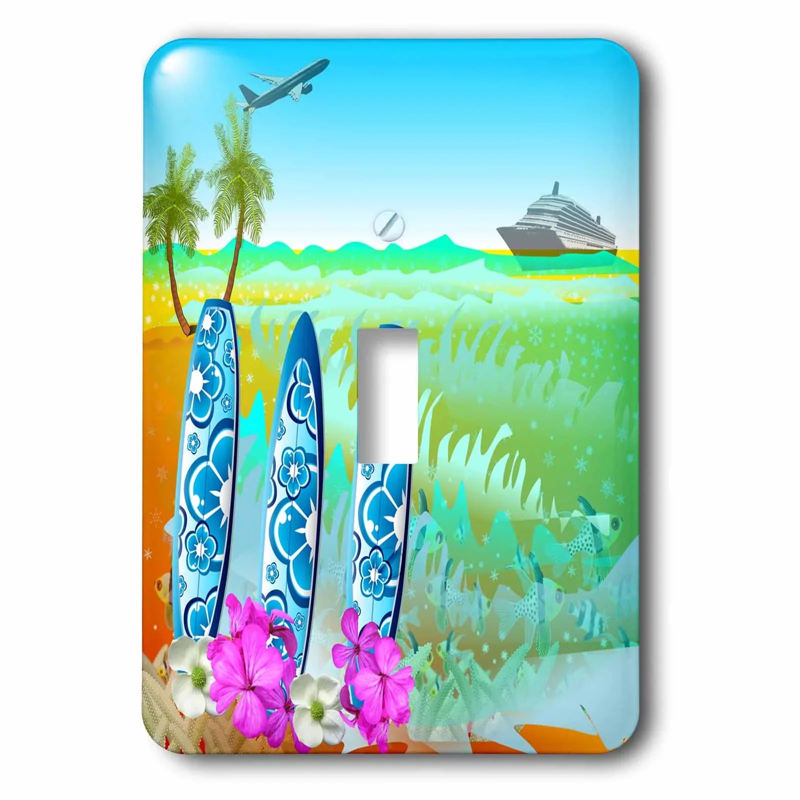 jet a - Hawaiian Single ship surfboards, Switch and Toggle fun beach, art 3dRose cruise
