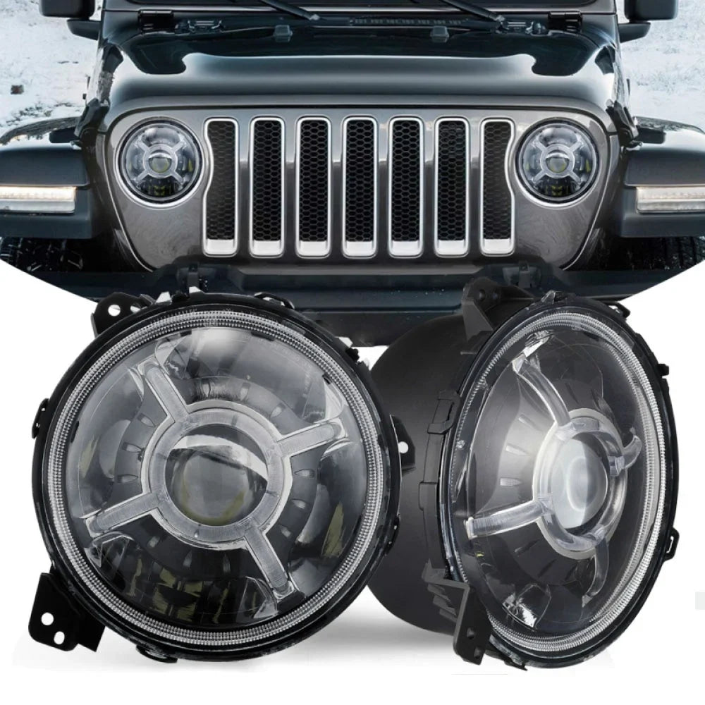 RS9JLAAH-RGB JL 9in Angle Sport headlight For adj. X-HALO Race JEEP 108w w Beam