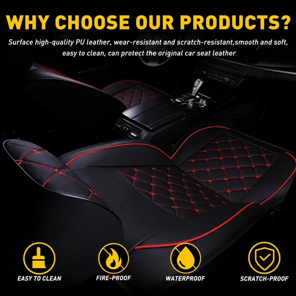 Black-Red) Crew,Double,Extended 2007-2023 Truck(Full Silverado Seat Full Cab GMC HD Car Set Sierra Fit Pickup or 1500/2500 Covers for HD 3500 Set, /