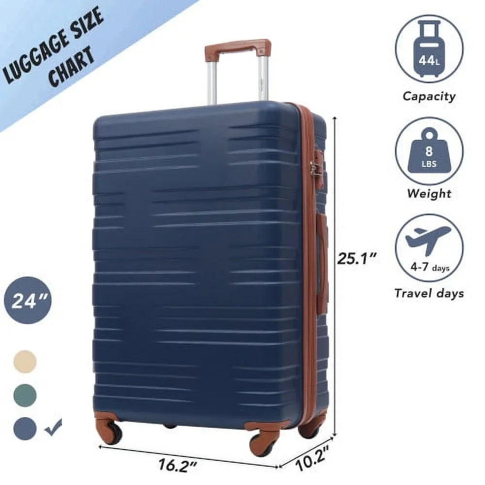 ABS Travel Luggage Suitcase Luggage Expandable TSA Wheels 24" Luggage on Carry Hardside Lock Spinner with