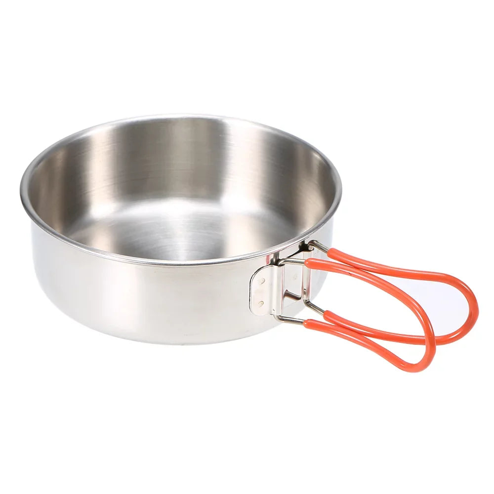 Picnics Tableware Stove Cookware Folding Set Set, Steel Cooking for Backpacking Camping Pan Wood Mess Pot Portable Kit, Lixada and Stainless