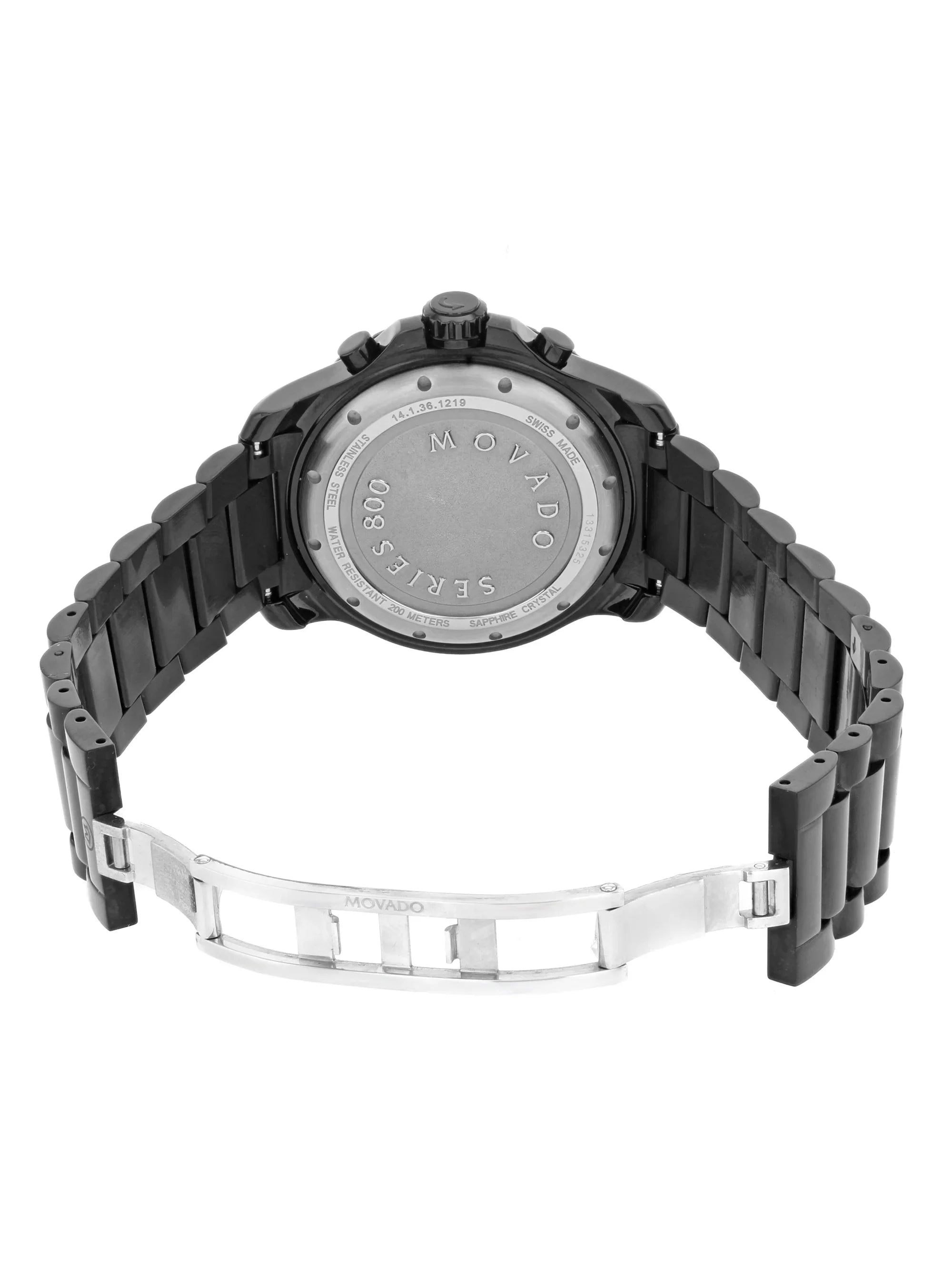 Coated PVD (Good) 800 Black Pre-Owned Quartz Steel Watch Movado 2600119 Series