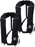Life with 2PACK Life Cylinder 33 Floattop Buoyancy Automatic BLACK PFD 150N CO2 Adult Jacket Inflatable Vest Gram