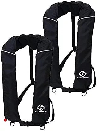 Life with 2PACK Life Cylinder 33 Floattop Buoyancy Automatic BLACK PFD 150N CO2 Adult Jacket Inflatable Vest Gram