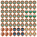 Coffee Coffee, K-Cup 72 Roasted Sampler, Count for Brewers Fresh Organic Pod Keurig