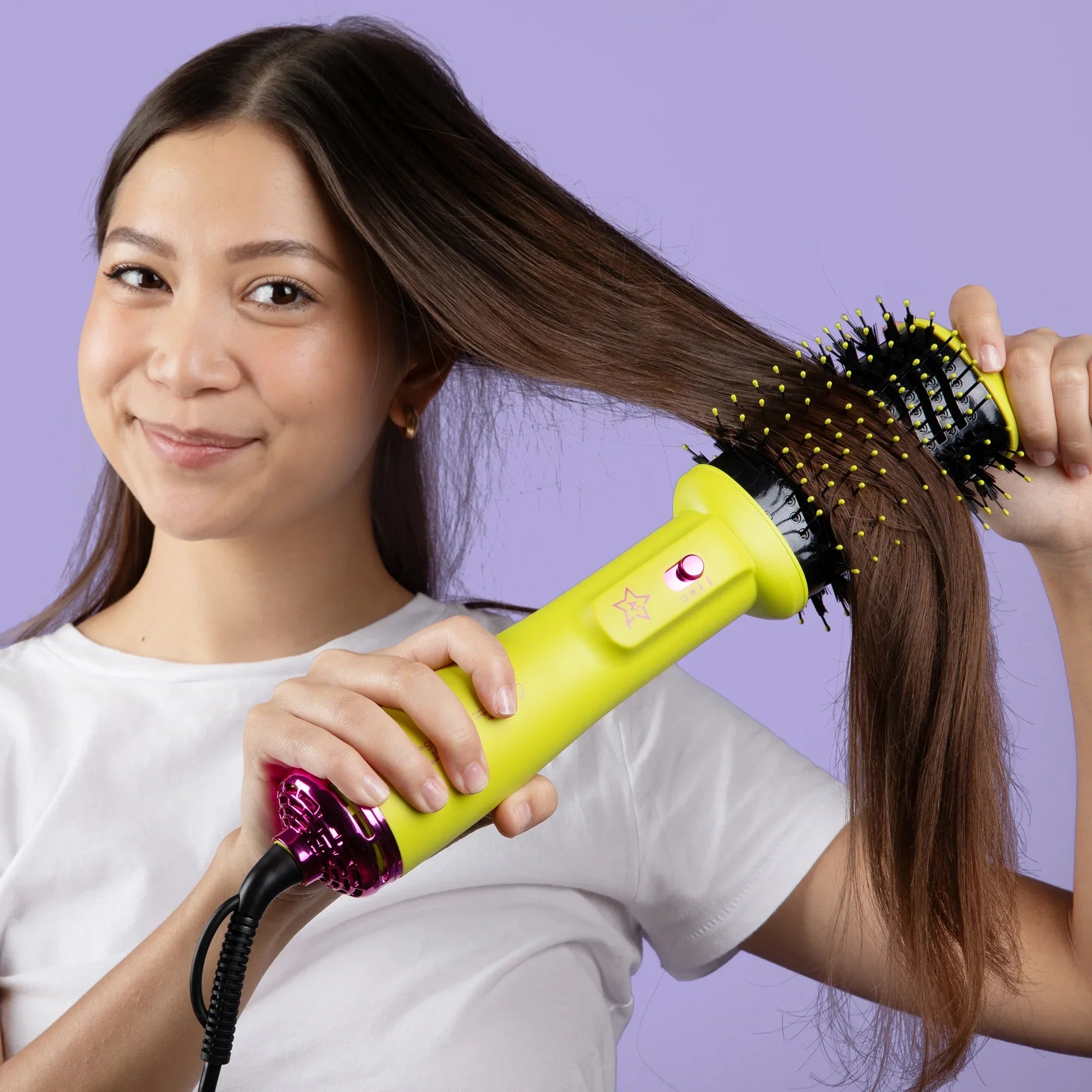 Ion, Styler, Temp Brush, Brush, Collection, Hot Round 4 Volumizing Hair Yellow Blowout Professional Tool Anti-Frizz Dryer 3 1 Salon California Settings, in grade Negative &